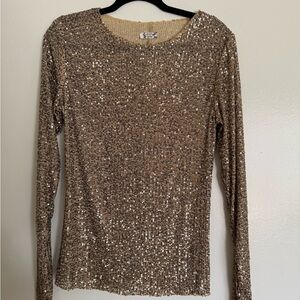 NWT Free People Gold Sequin Blouse